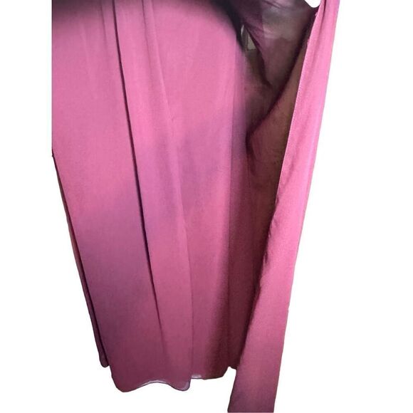 Bill Levkoff Womens Maroon Maxi length Chiffon Gorgeous Strapless Minimalist Bri - Picture 8 of 9